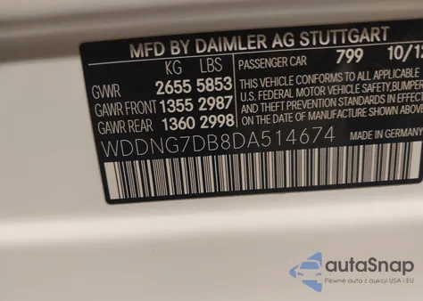 2013 Mercedes-Benz S 550 из США, поврежденный, VIN WDDNG7DB8DA514674